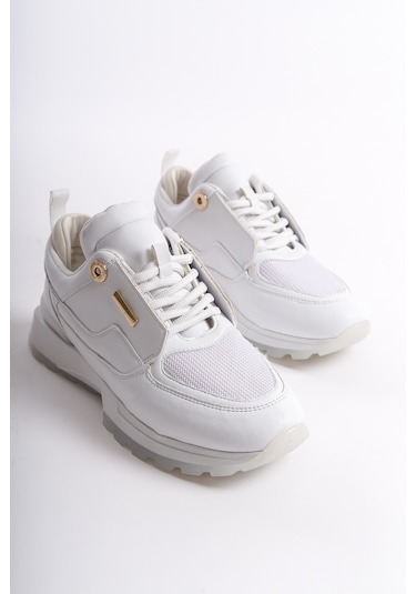 D0852 Günlük Ortopedik Kadın Garantili Sneaker Spor Ayakkabı Beyaz