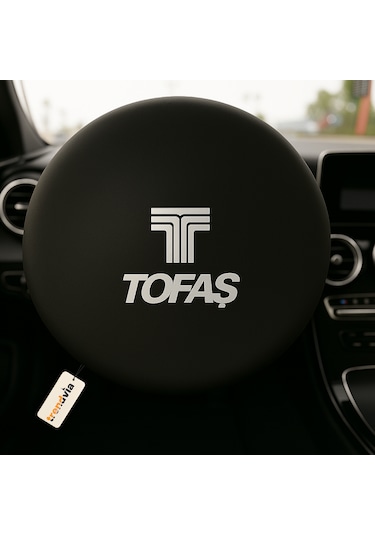 Tofaş Araba Penye Kumaş Direksiyon Kılıfı Siyah - Direksiyon Koruyucu Kılıf Siyah
