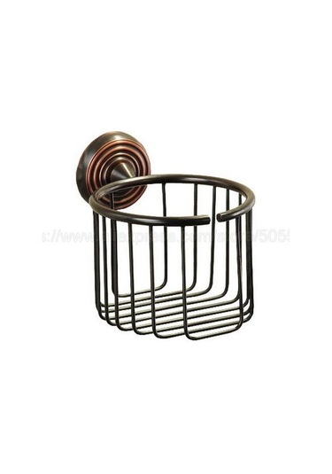 Yağ Ovuşturdu Bronz Havlu Sepeti Tuvalet Avrupa Yuvarlak Rulo Tuvalet Kağıdı Tutucu Doku Tuvalet Aksesuarları Kağıt Tutucular 22 x 13.6 x 11.2 CM