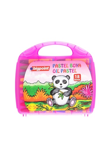 Bigpoint Pastel Boya 18 Renk - Pembe Çantalı 3'lü Paket