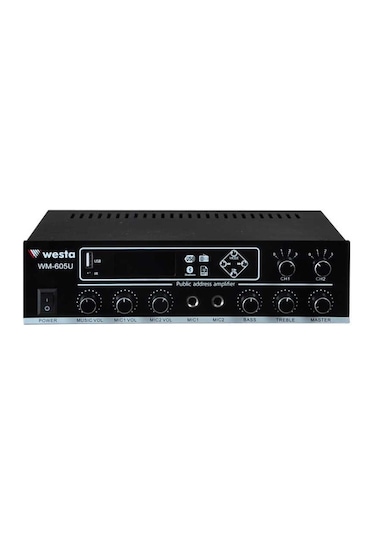 Westa Wm-605u Usb-bluetooth 2 Bölgeli 2 Mikrofon Girişli 100 Watt Trafolu Anfi