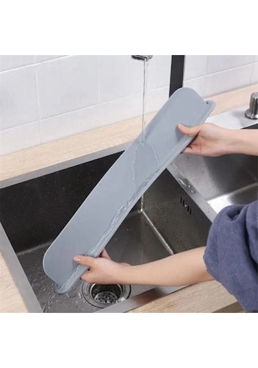 Lemestar Gri Mutfak Banyo Lavabo Su挡水板 - Kalın Su Geçirmez, Süngerli Tutucular, 52x5x85mm, Fıskiyenin Su Sızıntısını Engeller Çok Renkli