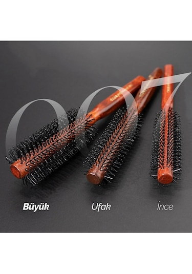 Elsa Professional 007 İnce Fön Fırçası 3'lü