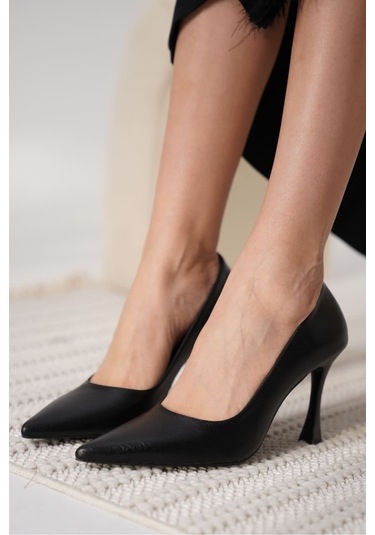 Blade Siyah Cilt Kadın Stiletto Siyah