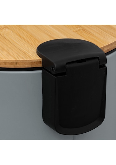 5five Çöp Kovaları Simply Smart Bambou 30 Lt Metal Antrasit