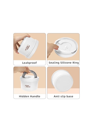 Paslanmaz Çelik Öğle Yemeği Kutusu 4 Parça ve Termal Çanta