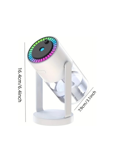 Techbloom Kompakt Taşınabilir Usb Şarjlı Shaking Head Starry Sky Projection White Yıldızlı Gökyüzü Nemlendirici Esansiyel Yağ Difüzörü Ve Gece Lambası