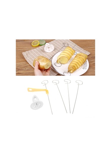 Vkemall Evde Patatesi Spiralli Dilimlemek İçin El İşlemli Paslanmaz Çelik Dilimleyici - Modern Mutfak Aleti Diğer