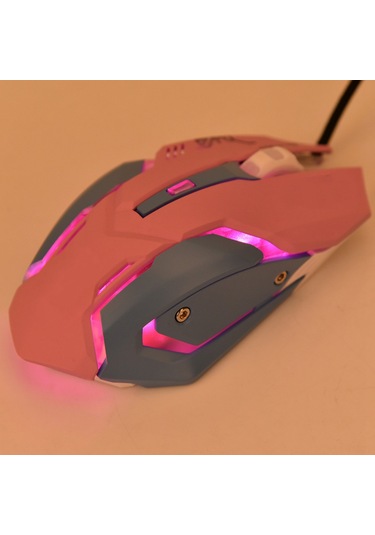 Ximistore9 3200dpı Led Işıklı Ergonomik Pembe Oyun Mouse'u - Hızlı Tepki, Konforlu Tutuş, Geniş Uyumluluk