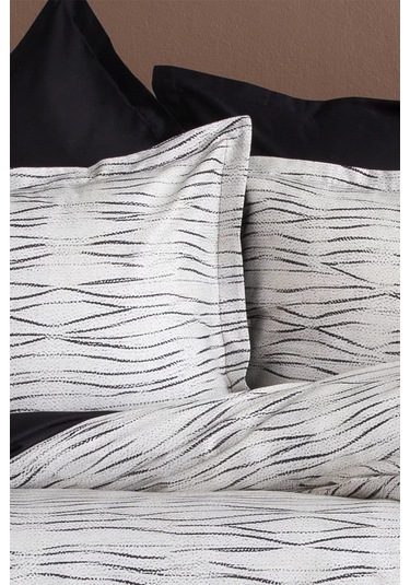 İssimo Home Galaxy %100 Pamuk Saten Çift Kişilik Nevresim Takımı Siyah - Beyaz