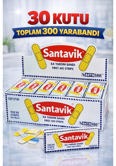 Santavik İlk Yardım Bandı Yara Bandı 10lu 30 Paket