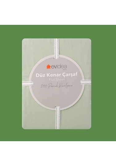 Evidea Soft Basic Tek Kişilik Düz Kenar Çarşaf - Yeşil - 160x240 Cm Yeşil
