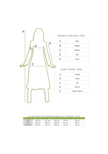 Uzun Kol Şile Bezi Gülşah Bisiklet Yaka Nakışlı Uzun Yazlık Elbise Beyaz Byz Beyaz