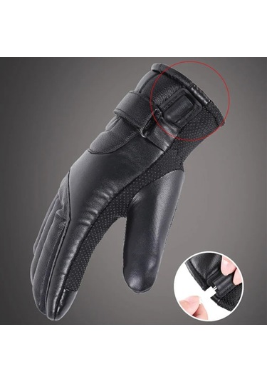 Yuntech01 Usb Isıtmalı Siyah Motosiklet Eldiveni - Su Geçirmez, Dokunmatik Ekran Uyumlu, Sürekli Sıcaklık Isı Kontrolü