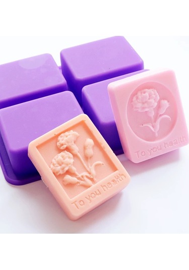 Geeroyoo 4'lü Karanfil Desenli Silikon Kalıp: Sabun, Koku Kiremiti, Reçine Ve Mum Yapımı İçin Esnek, Isı Dayanıklı, Kolay Çıkarım Mor