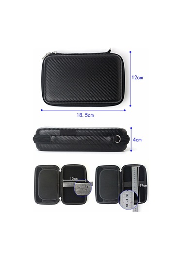 Vkemall Siyah Pu+eva 3c Dijital Aletler Çantası, Seyahat İçin Çok Fonksiyonlu Elektronik Cihaz Saklama Çantası 19 12 4.5cm Siyah