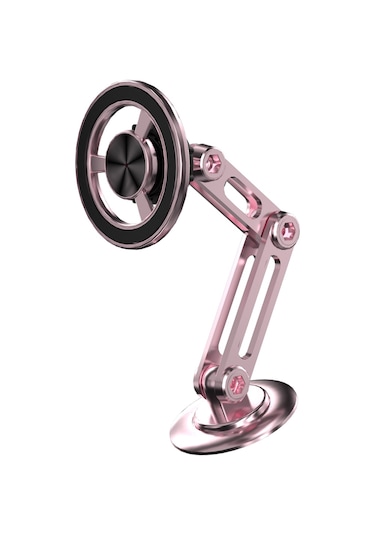 Yifomall Rose Gold Metal Araç Telefon Tutucu: 360 Döner, Katlanabilir, Genişletilebilir - 2 Manyetik Çember + 2 Yedek Yapıştırıcı İle Dashboard/ Ekran Arka Yüklemesi Diğer