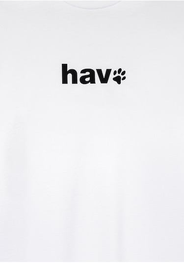 Mavi - Hav Baskılı Beyaz Tişört 0612759-620 Beyaz