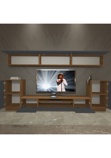 Decoraktiv Trendstyle 9 Mdf Tv Ünitesi Tv Sehpası Ceviz - Antrasit