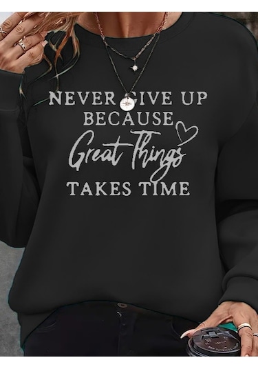 Leyla Sanat Sanata Yeni Bir Bakış Açısı Kadın Uzun Kollu Yuvarlak Yaka Iki Iplik Şardonlu Bluz Siyah