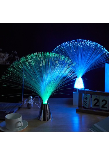 Yaozixa Renkli Fakatlı Fiber Optik Lambası - Yıldız Gibi Parıltı, Ev İçin Sıcak Atmosfer, Pırlanta Tabanlı Pilli Tip Pil Dahil Değil Diğer