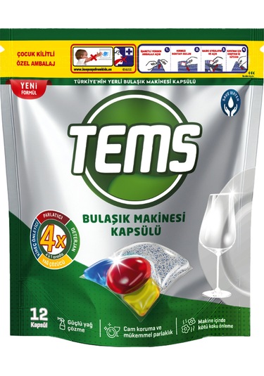 Tems Kapsül Bulaşık Deterjanı 12'li