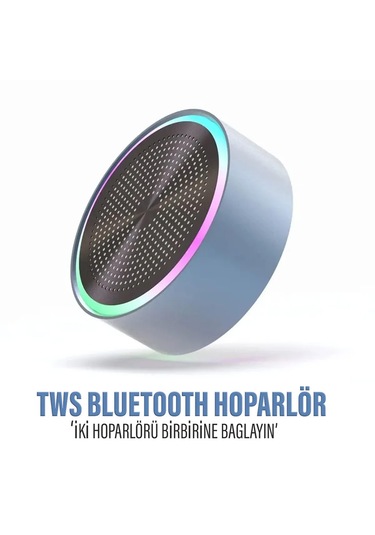 Mini Bluetooth Hoparlör Ses Bombatws Çift Hoparlör Bağlantı Mavi