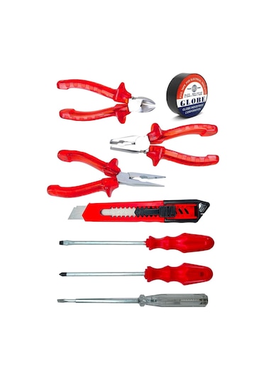 3 Lü Pense Set 3 Lü Tornavida Takımı Elektrik Bandı Falçata+takım