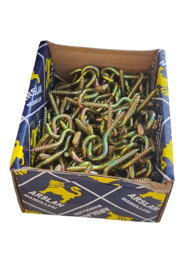 200 Adet Açık Piton 16x35 Cm 3 Cm Kancalı Çengel Vida