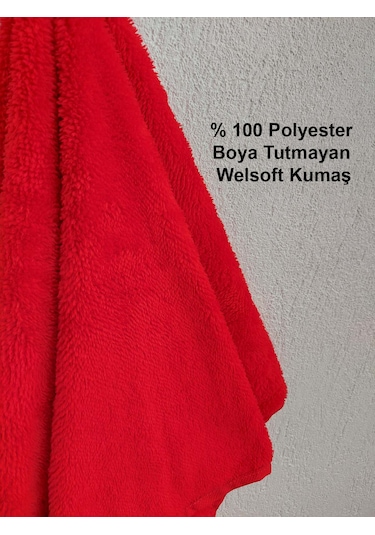 Mikrofiber Saç Havlusu Boya Tutmayan Kuaför Havlusu Kırmızı 50x90