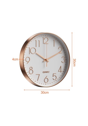 Minimalist Duvar Saati Gümüş , 30 Cm 12 İnç Modern Sessiz Duvar Saati, Sessiz Kuvars Hareketi Diğer