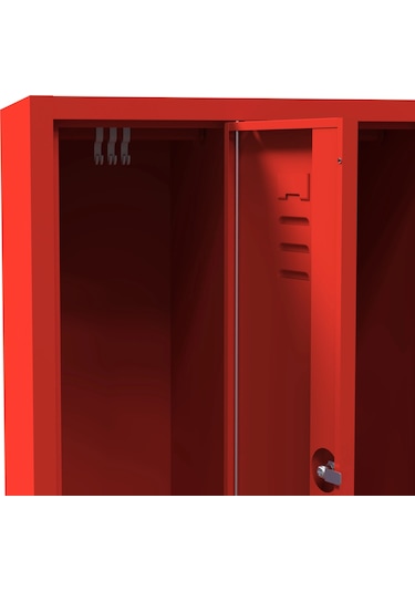 Metal Soyunma Dolabı 6 Kişilik İşçi Soyunma Dolabı Kırmızı