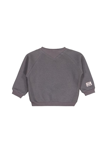Civil Baby Keep Smiling Etiketli Basic 6-18 Ay Sweatshirt Füme