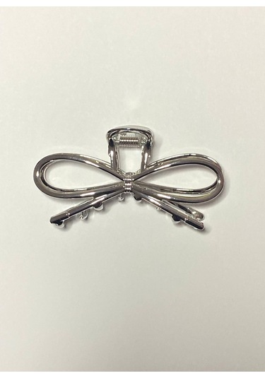 7 Cm Fiyonk Model Gümüş Saç Tokası Minimal Ve Zarif Metal Mandal Toka Gümüş