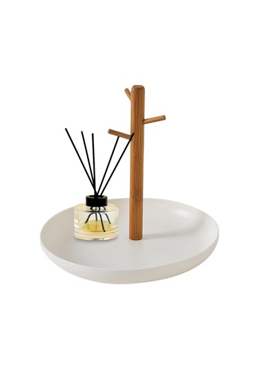 Hangfox Bambu Anahtar Ve Aksesuar Saklama Tabağı - Giriş Duvarı/masa Ürünü, Organize Edici Fonksiyon, Sert Malzeme, Kare/daire Seçenekleri