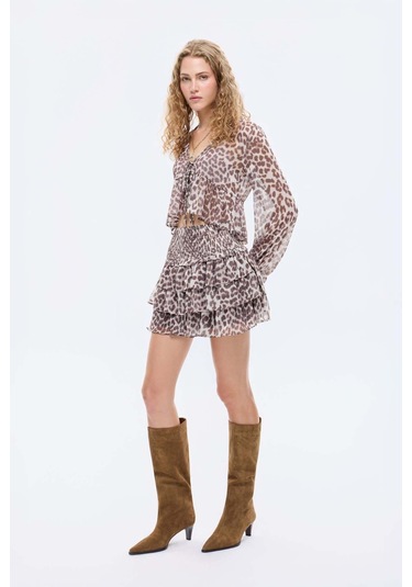 Quzu Leopar Kadın Etek Etk00830 Leopar