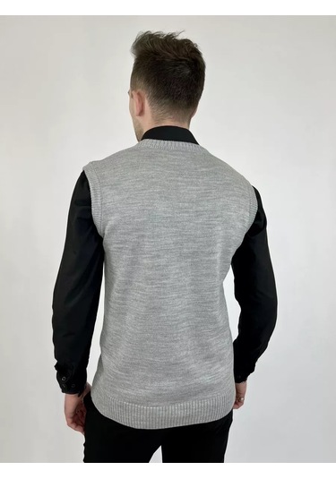 Stil' Goroda Büyük Beden Örgü Yelek 94290778 Gri