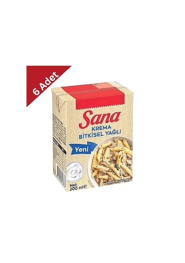 Sana Krema 200 Ml X 6 Adet - Yemek Ve Tatlılar İçin