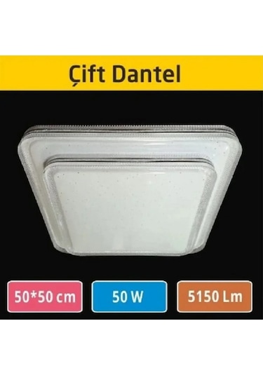 50x50 Dekoratif Sıva Üstü Led Panel Armatür 54w Beyaz