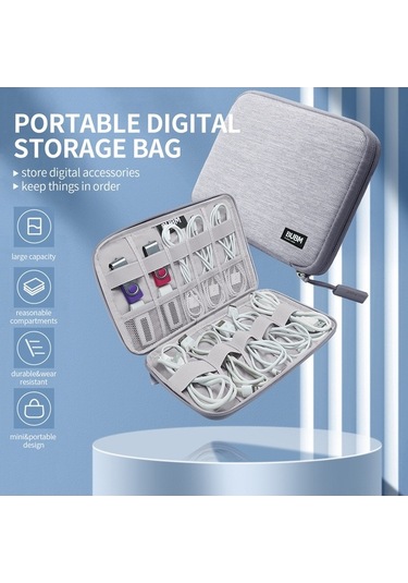 Novahub Bubm Mini Usb Kablolar & Depolama Çantası - Gri Pvc, Gri Renk Gri