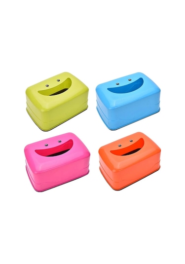 Sky Blue-1 Adet Sevimli Pp Gülümseme Yüz Doku Tutucu Kılıf Islak Mendil Peçete Kutusu Islak Mendil Saklama Kutusu Ev Odası Depolama Organizatör