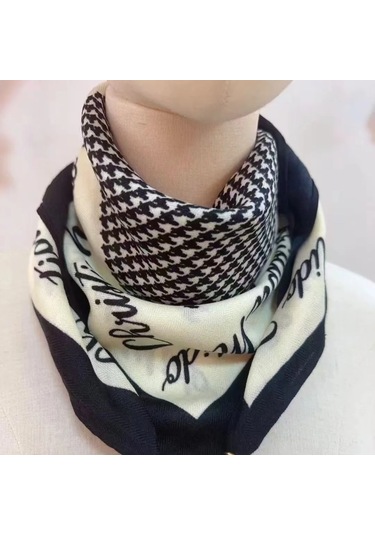 Prosperlink Lüks Manyetik Toka Çizgili İpek Eşarp - Kadın Bahar/sonbahar Moda Boyun Sarar Aksesuarone Sizekadın Koyu Gri