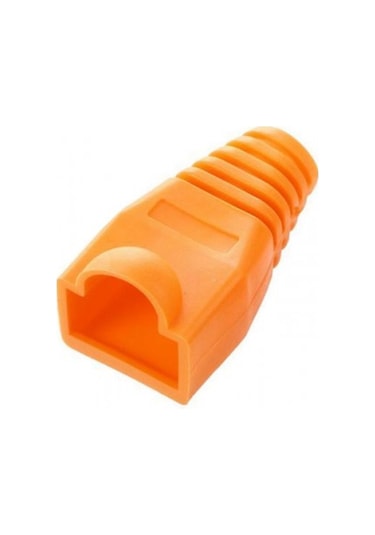 Cat5,cat6 Uyumlu Rj45 Pvc Plastik Cover Koruyucu Kılıf 100 Adet Turuncu