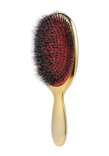 Xiyyadms Altın Renkli Saç Bakımı Fırçası - Antistatik Domuz Tüyü - Saç Doku Düzenleyici Ve Kafa Derisi Masajı