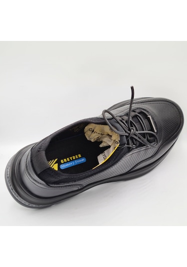 Greyder 18231 Siyah Hakiki Deri Erkek Günlük Deri Sneaker Siyah