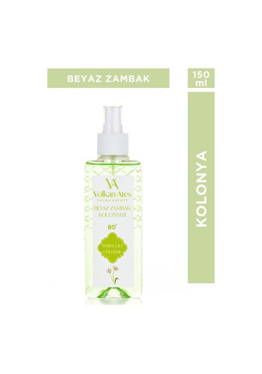 Volkan Ates Natural & Beauty Parfümlü Kolonya - Beyaz Zambak 150 Ml