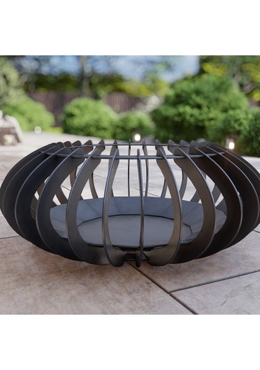 Parıltı Ateş Çukuru Elips Model Bahçeniz İçin Dekoratif Sağlam Siyah