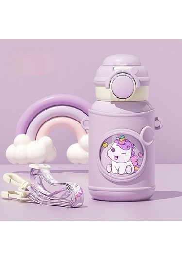 Didadodo Yüksek Kaliteli Termoslu Su Şişesi Mavi Öğrenci Çocuk Bardağı - Wa Mavi Mavi Mavi