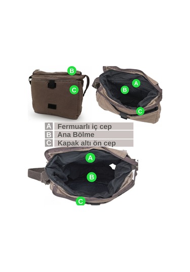 Old Cotton 7136 Kahverengi 14 İnç Laptop Omuz Postacı Çantası Kahve Rengi