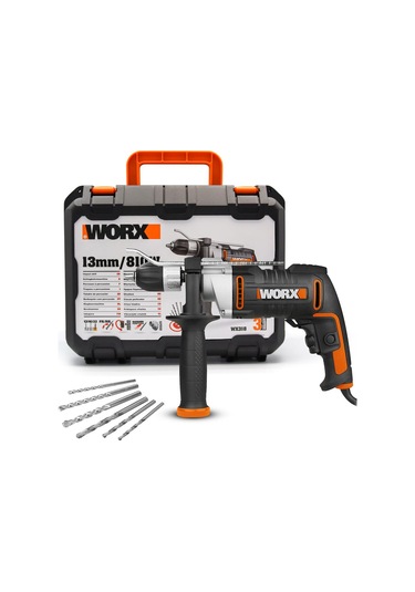 Worx WX318 810 W 13 MM Profesyonel Darbeli Matkap + 6 Adet Uç